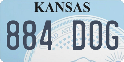 KS license plate 884DOG