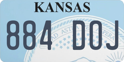 KS license plate 884DOJ