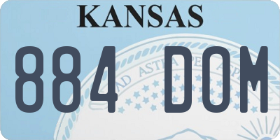 KS license plate 884DOM