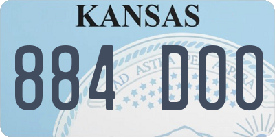 KS license plate 884DOO