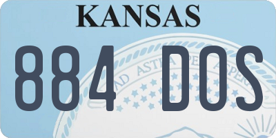 KS license plate 884DOS