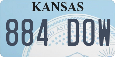 KS license plate 884DOW
