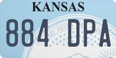 KS license plate 884DPA