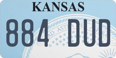 KS license plate 884DUD
