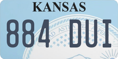 KS license plate 884DUI