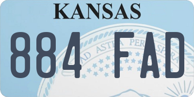 KS license plate 884FAD
