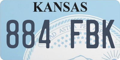 KS license plate 884FBK