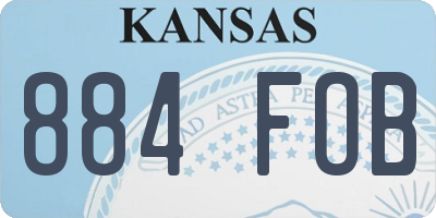 KS license plate 884FOB