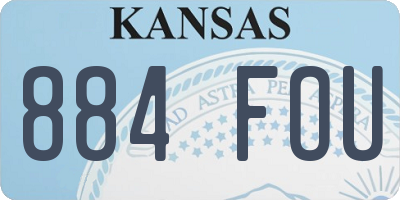 KS license plate 884FOU