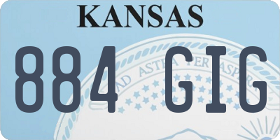 KS license plate 884GIG