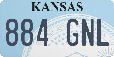 KS license plate 884GNL