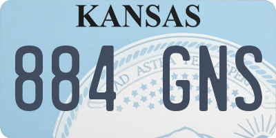 KS license plate 884GNS