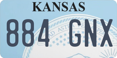 KS license plate 884GNX