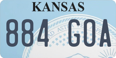KS license plate 884GOA