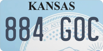 KS license plate 884GOC