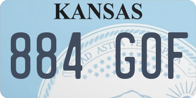 KS license plate 884GOF