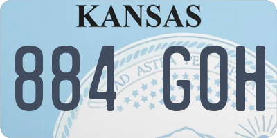 KS license plate 884GOH