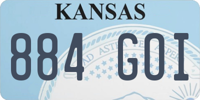 KS license plate 884GOI