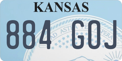 KS license plate 884GOJ