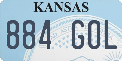 KS license plate 884GOL