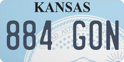 KS license plate 884GON