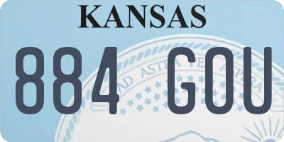KS license plate 884GOU