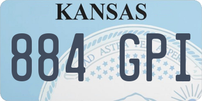 KS license plate 884GPI