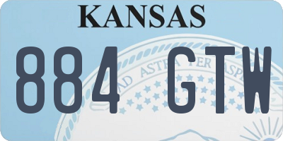 KS license plate 884GTW