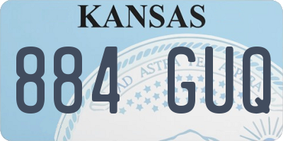 KS license plate 884GUQ