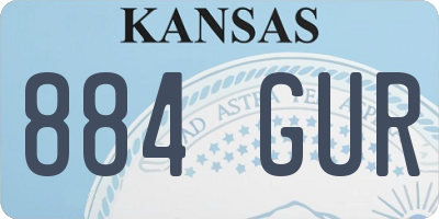 KS license plate 884GUR