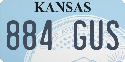 KS license plate 884GUS