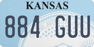 KS license plate 884GUU