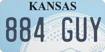 KS license plate 884GUY
