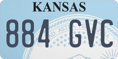 KS license plate 884GVC