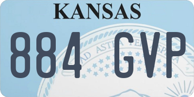 KS license plate 884GVP