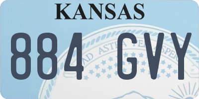 KS license plate 884GVY
