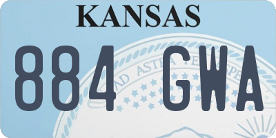 KS license plate 884GWA