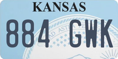KS license plate 884GWK