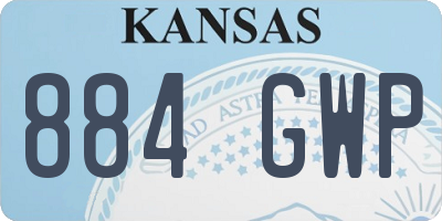 KS license plate 884GWP