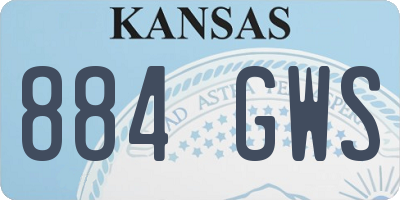 KS license plate 884GWS