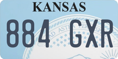 KS license plate 884GXR
