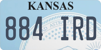KS license plate 884IRD