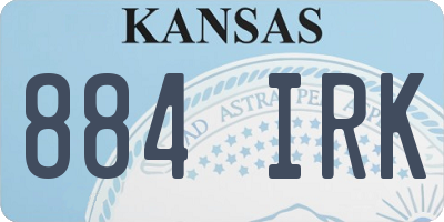 KS license plate 884IRK