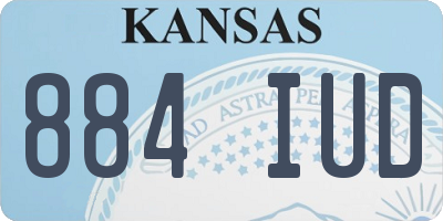 KS license plate 884IUD