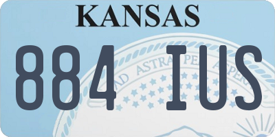 KS license plate 884IUS