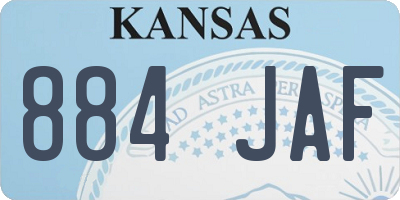 KS license plate 884JAF