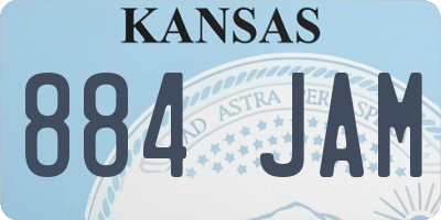 KS license plate 884JAM