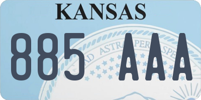 KS license plate 885AAA
