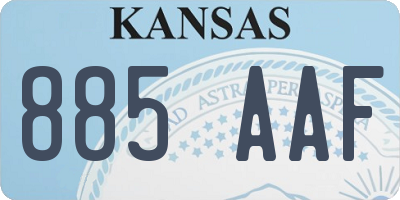 KS license plate 885AAF