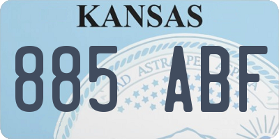 KS license plate 885ABF